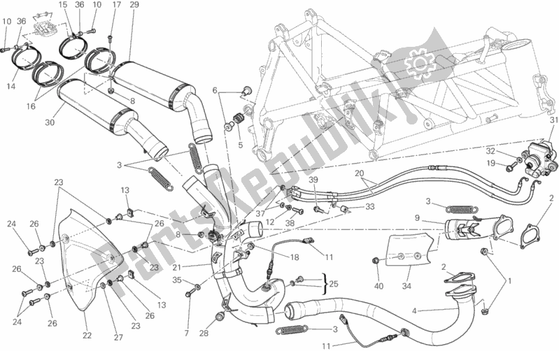 Todas as partes de Sistema De Exaustão do Ducati Superbike 848 EVO 2013